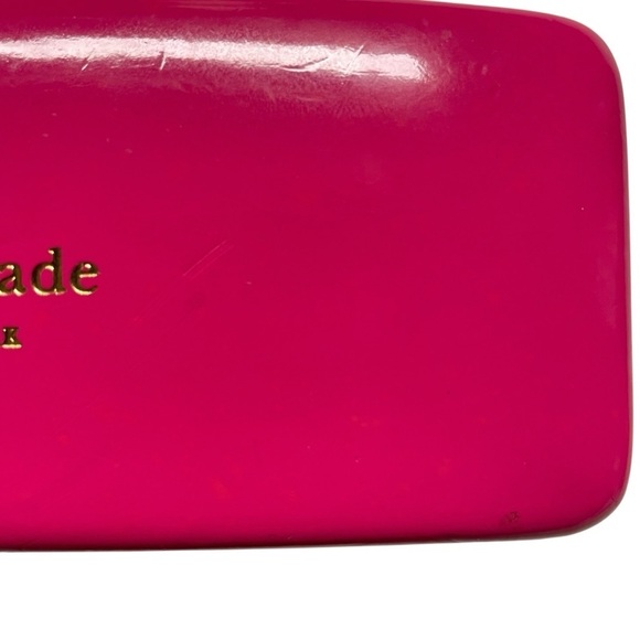 Kate Spade Genette Pink/Orange Eyeglass Hard Clamshell Case Eyes Design Inside - Picture 7 of 11